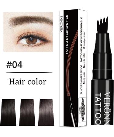 Four-Headed Eyebrow Pencil | 3D Liquid Eyebrow Makeup Pencil Long-Lasting Formula Eyebrow Makeup Tool for Dating Parties Anniversary and Daily Use D: Black - Buy Online on GoSupps.com