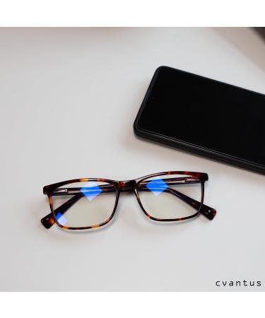 Cvantus Blue Light Blocking Glasses for Men & Women | Tortoise Square Design Glare-Free Computer Glasses - SOEC 100 C2 - Buy Online on GoSupps.com