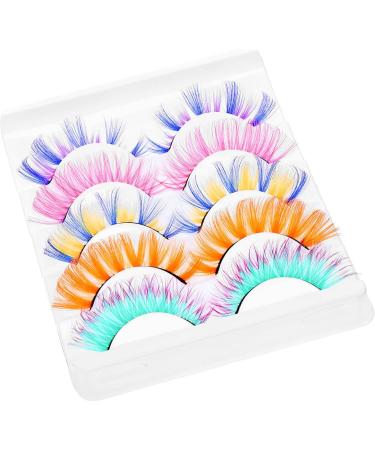 FOMIYES 25 Pairs Colored False Eyelashes Fake Lashes False Eyelashes Individual Winged Eyelashes Colorful Lashes Makeup Tools for Women Carnival Party Eyelashes Imitation Strip Extend - Buy Online on GoSupps.com