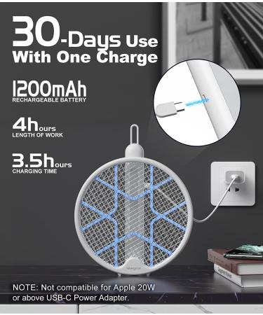 Portable 2-in-1 Electric Fly Swatter and Mosquito Zapper with Powerful Lamp - Travel and Home Bug Killer with Electric Shock Protection - 1 Pack - Buy Online on GoSupps.com