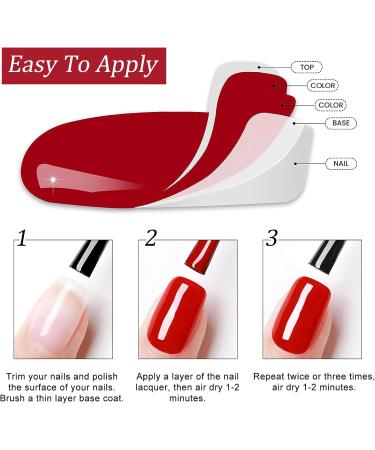 Glitter Nail Polish Set - Glitter Nail Varnish Set - 4PC Red Pink Orange Glitter Sparkle Quick Dry Oil-Based Formula Nail Polish - No Need Cure Nail Paint for DIY Nail Art - Buy Online on GoSupps.com