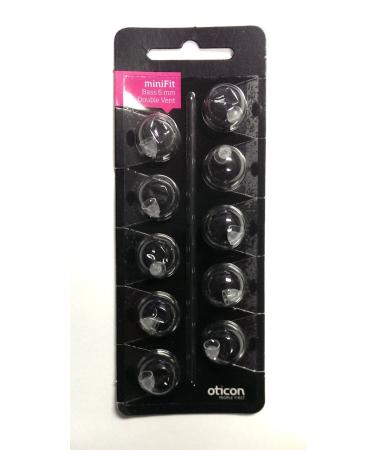 Oticon MiniFit Double Vent Bass Domes: 10-pack (Small 6mm) Double Vent 6mm