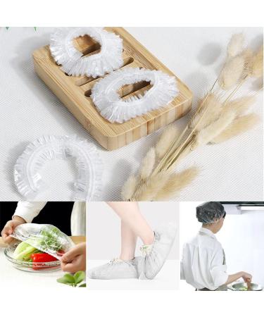 200 PCS Disposable Clear Shower Caps - Elastic Plastic Caps for Hair Treatment, Home, Hotel, Salon - Buy Online on GoSupps.com