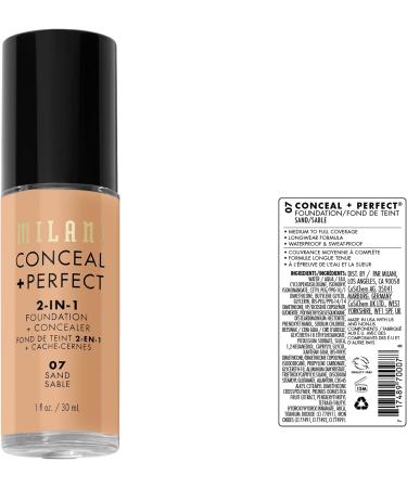 MILANI Conceal + Perfect Fond de teint 2 en 1 + correcteur Sable 30 ml (Lot de 1) marron - Buy Online on GoSupps.com