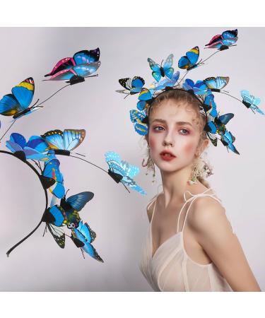 Bohue Butterfly Headbands Antenna Headband Butterfly Hairband Butterfly Fascinator Hat Hair Accessories for Woman Girls Kids (Blue) - Buy Online on GoSupps.com