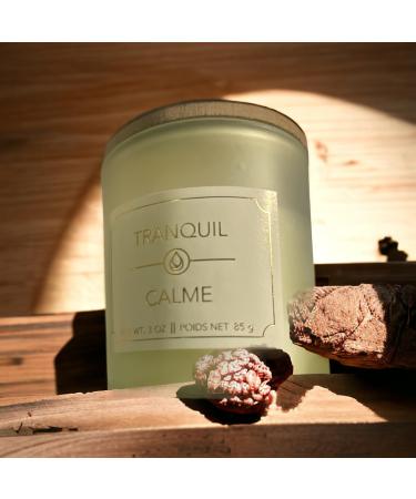 Tranquil_Calme Natural Effect Aromatheraty Scented Candle Set Pack of 2 + Gift Box. Cream