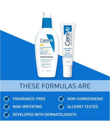CeraVe Daily Face Lotion and Eye Cream Bundle Face Moisturizer Lotion AM SPF 30 Fragrance Free and Eye Repair Cream with Hyaluronic Acid - Buy Online on GoSupps.com