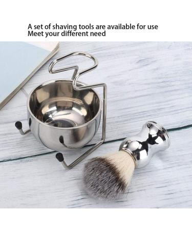 Premium Stainless Steel Shaving Tool Set | Shaving Brush Beard Brush Holder & Soap Bowl Perfect for Beauty Salons & Home Use | International Shipping Available - Buy Online on GoSupps.com
