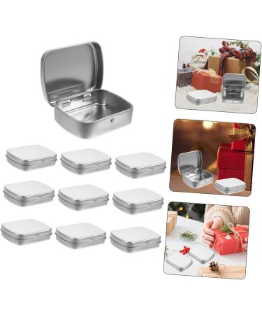 STOBOK 10pcs Boxes Mini Storage Tin Box The Christmas Candle Small Tin with Lid Storage Boxes with Lids Jar Silver 6.00X4.70X1.50CM - Buy Online on GoSupps.com