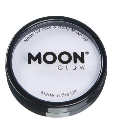 Moon Glow Pro intensive neon-UV face and body painting in cake pots professional water-based facial painting make-up for adults and children 36 g (white)
