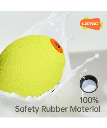 Laroo Dog Toys - Durable Natural Rubber Squeaker Dog Balls for Small & Large Dogs | 6.5cm x 8cm Green Football - Buy Online on GoSupps.com