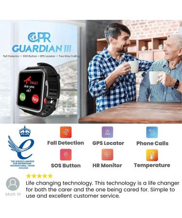 Dementia Watch with Reminder Alerts - CPR Guardian is Designed for Tracking The Elderly and Anyone Living with Dementia and Memory Loss - Buy Online on GoSupps.com