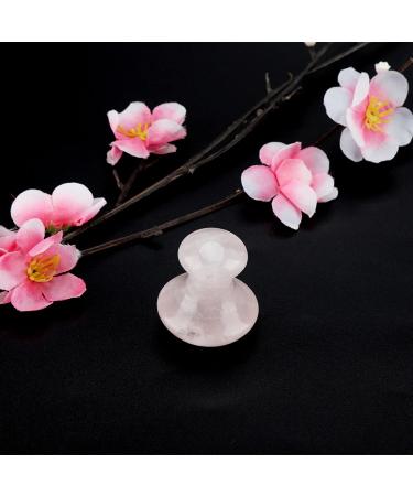 Natural Rose Quartz Massage Tool - Mushroom Shaped Crystal Massage Device for Face & Eye Care - Buy Online on GoSupps.com