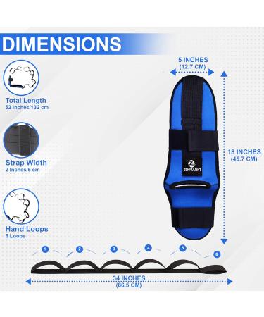Zenmarkt Foot and Calf Stretcher - Stretching Strap for Physical Therapy | Relief for Plantar Fasciitis Heel Spurs Foot Drop & Achilles Tendonitis - Yoga Stretching Strap (Blue - Buy Online on GoSupps.com