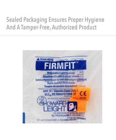Howard Leight FirmFit Disposable Foam Earplugs 200 Pairs - Orange (FF-1) - Buy Online on GoSupps.com