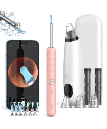 Bebird Pro Ear Wax Removal Tool with 1440P HD Camera and 6 LED Lights Free with Deep Cleaning Blackhead Remover Ear Cleaner for Smaller Ears FDA Ear Wax Removal Kit for iOS Android Phones Pink