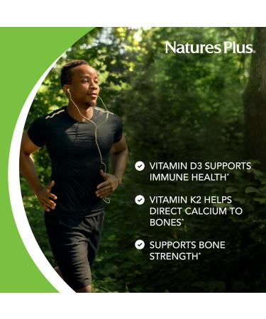 Natures Plus D & K Complex - 60 Mixed Berry Chewables - Supports Calcium Metabolism - Vegetarian Non-GMO Gluten Free Soy Free - 60 Servings - Buy Online on GoSupps.com