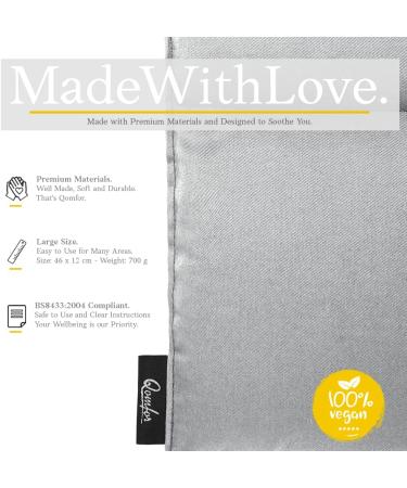 Grain Cushion | Harmatic Cotton Wheat-Filled Pillow 46x12 cm | Soft Back Neck & Shoulder Pain Relief | Perfect Gift in Light Gray - Buy Online on GoSupps.com