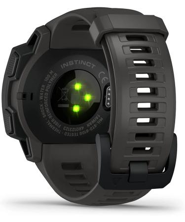 Garmin Instinct Graphite Outdoor Watch with GPS, Glonass, Galileo, Heart Rate Monitoring, Compass - Buy Online on GoSupps.com