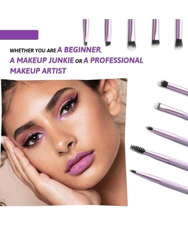 Double Sided Eyeshadow Brush Set - Purple Makeup Brushes for Blending Eyeshadow, Eyeliner & Eyebrow - Long Lasting & Flawless Look - Apply Better Makeup - Buy Online on GoSupps.com