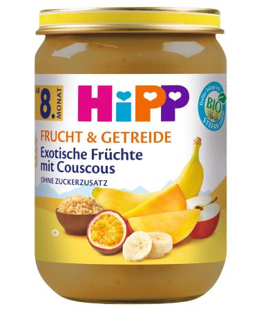 HiPP Organic Fruit & Grain Exotic Fruits with Couscous Pack of 6 (6 x 190g) - Buy Online on GoSupps.com