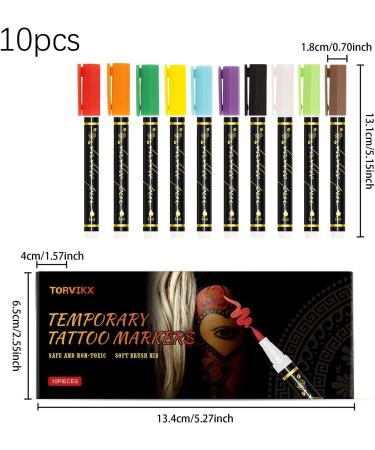  Sionhiuo Skin Painting Pencils 10 Colors Skin Friendly Long Lasting Fine Point Skin Pencils for Birthday Cosplay Festival Makeup Party - Buy Online on GoSupps.com