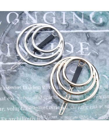 Yheakne Boho Circle Hair Clip Silver Hair Barrette Pin Vintage Round Barrette Hairclip Decorative Bobby Pin Geometric Hair Accessories for Women and Girls (Silver) - Buy Online on GoSupps.com