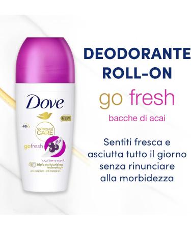  Dove Dove A ai Advanced Care Roll On Deodorant Anti-Perspirant Deodorant Delicate Formula With Triple Action Moisturizing Protection Up To 48 Hours Deodorant For Men And Women 6 Pieces Of 50ml - Buy Online on GoSupps.com