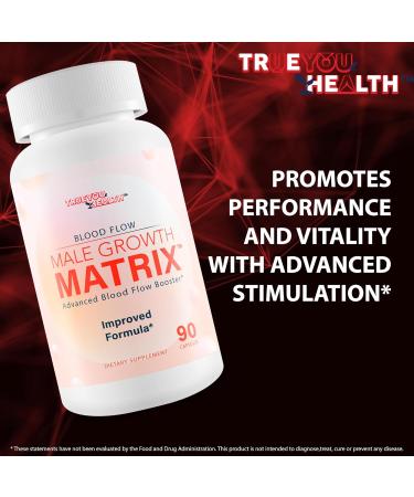 Male Growth Matrix Pro - Our Best Max Blood Flow Circulation Supplement for Men - Advanced Blood Flow Circulation Booster Supplement - Gingko Biloba Blood Flow Booster for Mens Growth Matrix for Men - Buy Online on GoSupps.com