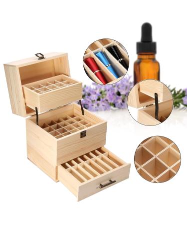 Essential Oil Box - 59 Compartments Wooden Organizer for Aromatherapy | International Shipping Available - Buy Online on GoSupps.com