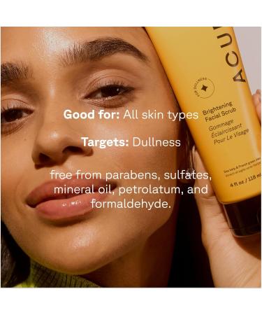 Acure Brightening Facial Scrub with Argan Extract & Chlorella - 4 FL oz | Exfoliate & Restore Radiance - Buy Online on GoSupps.com