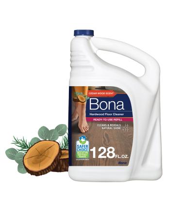 Bona Hardwood Floor Cleaner Refill - 128 fl oz - Cedar Wood Scent - Residue-Free Floor Cleaning Solution Spray Mop and Spray Bottle Refill - For Wood Floors