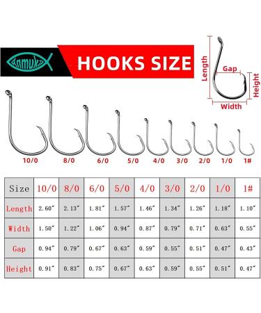 220-Piece Fishing Hooks Set | 2X Strong Circle Hooks for Freshwater & Saltwater Fishing | Offset Octopus Catfish Hooks in Multiple Sizes | BLACK Finish - Buy Online on GoSupps.com