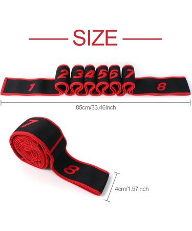 Quelcc Yoga Strap - 8 Loop Yoga Stretch Strap for Leg Training Fitness & Pilates (Red) - Enhance Flexibility & Strength - Buy Online on GoSupps.com