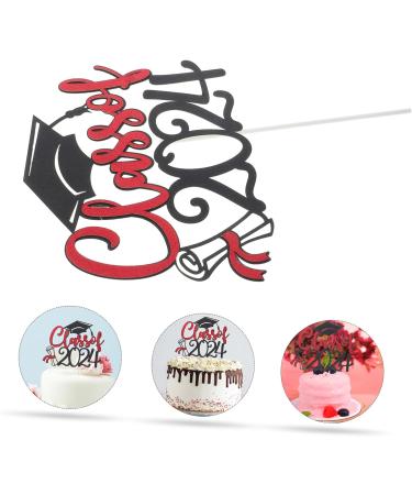 Warmhm 10 Sets Cake Insert Decor Party Supplies Graduation Cake Toppers Graduation Cupcake Topper Cake Picks Grad Cupcake Toppers European and American Plug-in Red Paper Redx2pcs 16.00X13.00X0.10CMx2pcs - Buy Online on GoSupps.com