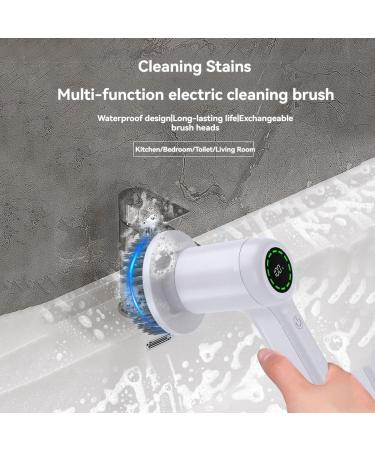 Rofawee Electric Spin Scrubber Cordless Cleaning Brush ing Power Shower Scrubber with 4 Replaceable Cleaning Heads and 2 Adjustable Speeds for Bathroom Kitchen Floor Tile (White) - Buy Online on GoSupps.com