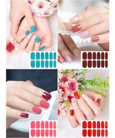 384 Pieces Full Wraps Nail Polish Stickers Kalolary 32 Sheets Solid Glitter Color Nail Wraps Self-Adhesive Nail Decals Stick on Nail Strips with 5 Nail Files for Women Girls DIY Nail Art Decoration Nail stickers - Buy Online on GoSupps.com