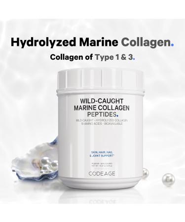 Codeage Marine Collagen Powder - Wild-Caught Hydrolyzed Fish Collagen Peptides - Type 1 & 3 Collagen Protein Supplement - Amino Acids for Skin, Hair, Nails - Paleo Friendly, Non-GMO, 15.87 Ounces - Buy Online on GoSupps.com
