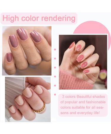 Pink Nail Polish Set - Nude Nail Varnish Set - 3Pcs Nude Pink Cherry Blossom Polish Quick Dry Nail Varnish Gift Set DIY Long Lasting Nail Art Home Nude Pink Set - Buy Online on GoSupps.com