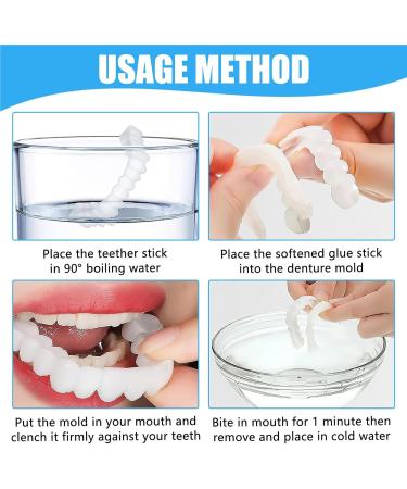 Brigtviee Cosmetic Veneers Teeth - 2 Pairs of Temporary False Teeth for Men & Women - Instant Dentures & Prosthetics for a Perfect Smile - Buy Online on GoSupps.com