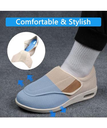 MEJORMEN Women Diabetic Shoes Extra Wide Width Adjustable Strap | Lightweight Breathable Mesh Sneakers for Elderly | Black - Size 8 - Buy Online on GoSupps.com
