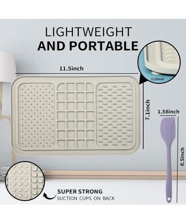 Silicone Licking Mat for Dogs and Cats - Boredom & Anxiety Relief, Slow Feeder Dog Food Mat - Beige, 3 Interactive Puzzles - Buy Online on GoSupps.com