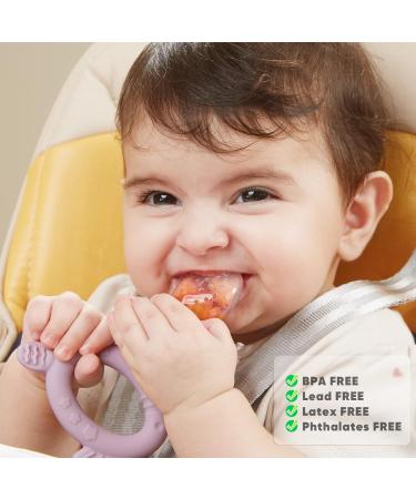 KoalaZoom Baby Fruit Feeder Pacifier (2 Count) | Silicone Teether Toy for Babies | Includes Extra Silicone Sacs | Ideal Baby Feeding Supplies in Lavender & Rapture Rose - Buy Online on GoSupps.com