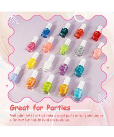 Aieenjor Children Nail Polish Set - Non-Toxic Water-Based Peel Off 18 Fast-Drying Colors | Gift Box for Kids Aged 3+ - 18-Piece Fun Set - Buy Online on GoSupps.com