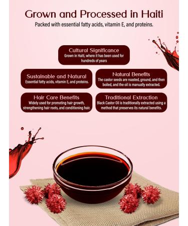 Haitian Black Castor Oil - 100% Pure & Natural | Cold-Pressed | Premium Quality for Hair & Skin Care | Shop Internationally - Buy Online on GoSupps.com