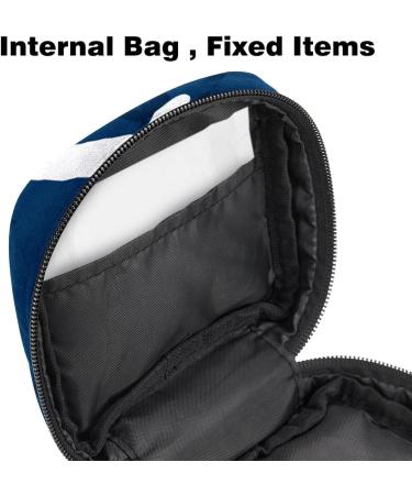 White Flower Pattern Navy Blue Sanitary Napkin Storage Bags | Eco-Friendly & Stylish Organization - Buy Online on GoSupps.com