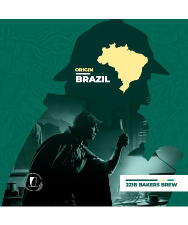 Lucky Cuppa's "221b Bakers Brew" Hound of the Brazilian Baskervilles Light Roast Coffee Blend - Brazilian Coffee Beans - Sherlock Holmes Gifts for Coffee Lovers - 250g - Buy Online on GoSupps.com