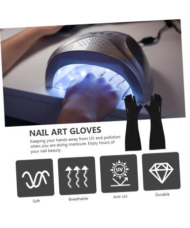 POPETPOP 1 Pair Nail Gloves Nail Lamp Gloves Anti Uv Glove Gloves for Gel Nails Uv-resistant Manicure Gloves Uv Led Lamps Glove Manicure Accessories Nail Gel Polyester Cosmetic Mj03 Apparel 25X9X0.4CM - Buy Online on GoSupps.com