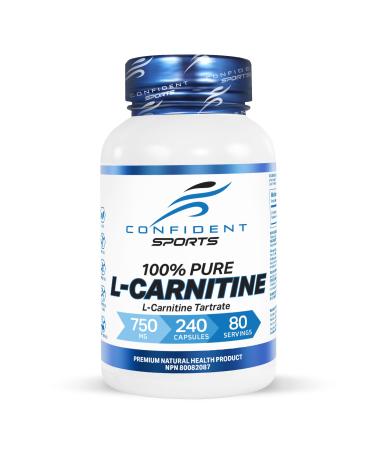 L-Carnitine Tartrate - 240 Easy to Swallow Pre-Workout L-Carnitine Capsules to Help Aid Muscle Recovery Process Support Muscle Tissue Repair 80 Servings 240 count (Pack of 1)