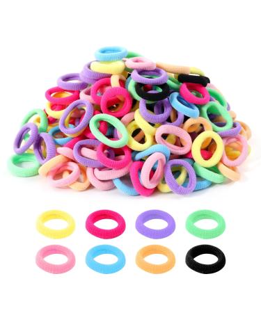 Hanyousheng 200 Pcs Baby Hair Bands Multicolor Toddler Hair Bobbles Baby Hair Bobbles Toddler Hair Bands Seamless Elastic Hair Bands Baby Hair Ties for Baby Girls Kids Toddlers